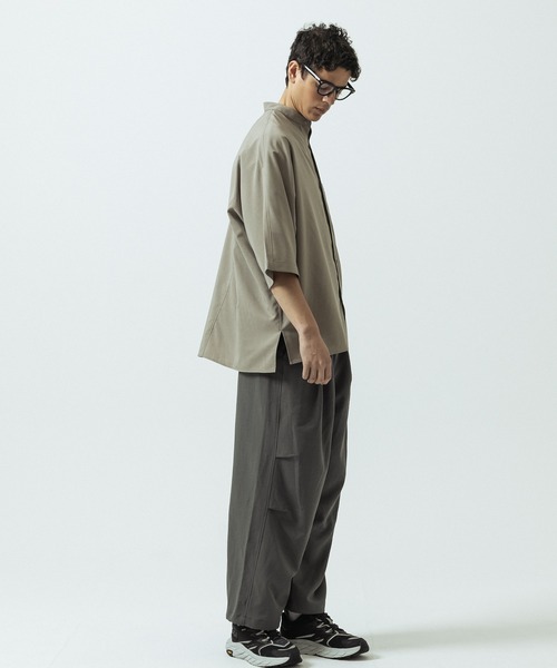 SLICK(スリック)の「【SLICK/スリック】Linen Like Fabric Dolman Sleeve Shirt/リネンライクファブリックドルマンスリーブシャツ(シャツ/ブラウス・メンズ・ベージュ/チャコールグレー/ネイビー/サックスブルー・1/2/3)」の9枚目の写真