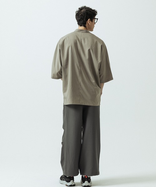SLICK(スリック)の「【SLICK/スリック】Linen Like Fabric Dolman Sleeve Shirt/リネンライクファブリックドルマンスリーブシャツ(シャツ/ブラウス・メンズ・ベージュ/チャコールグレー/ネイビー/サックスブルー・1/2/3)」の10枚目の写真