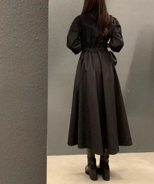 FAVORITO(ファヴォリート)の「襟付き長袖ワンピース(ワンピース・レディース・モカ/ブラック・F)」の12枚目の写真