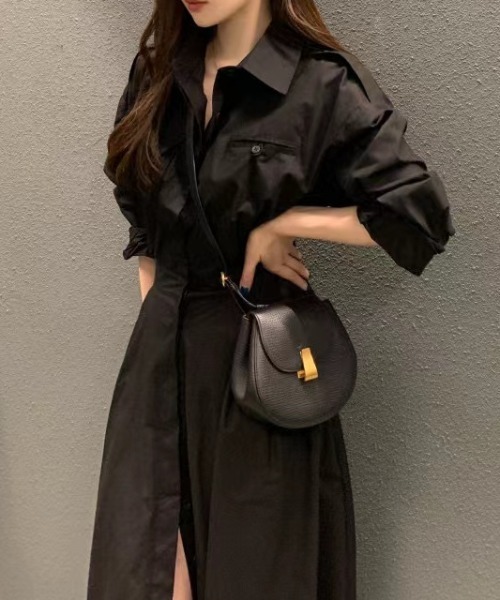 FAVORITO(ファヴォリート)の「襟付き長袖ワンピース(ワンピース・レディース・モカ/ブラック・F)」の18枚目の写真