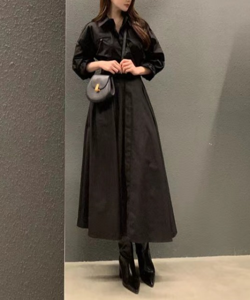 FAVORITO(ファヴォリート)の「襟付き長袖ワンピース(ワンピース・レディース・モカ/ブラック・F)」の20枚目の写真