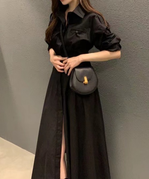 FAVORITO(ファヴォリート)の「襟付き長袖ワンピース(ワンピース・レディース・モカ/ブラック・F)」の21枚目の写真