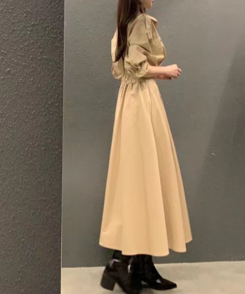 FAVORITO(ファヴォリート)の「襟付き長袖ワンピース(ワンピース・レディース・モカ/ブラック・F)」の10枚目の写真