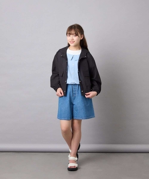 a.v.v（アーヴェヴェ）の「[130-160]【UVカット/洗える】フード付きシアーサマージャケット（その他アウター・キッズ・ホワイト/ブラック・160/140/150/130）」の22枚目の写真
