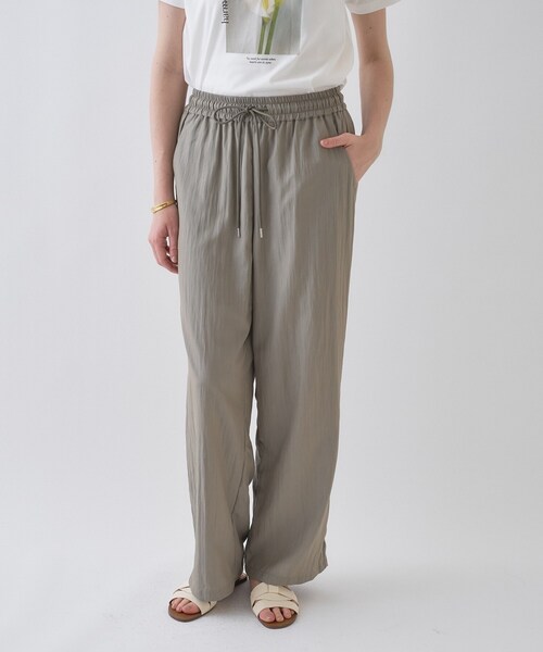 cloenc(クロエンス)の「【セットアップ/マシンウォッシュ】ナイロンワッシャーイージーパンツ(その他パンツ・レディース・ブラック/カーキ・01/02/03)」の2枚目の写真