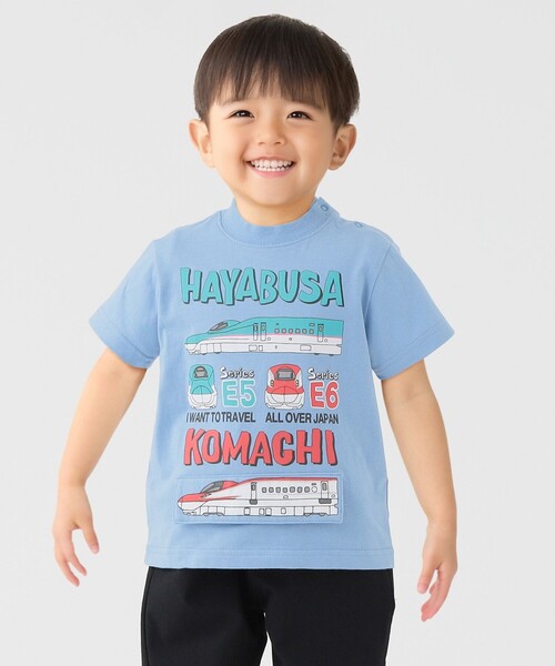 SHIPS Colors:90～130cm /〈洗濯機可能〉新幹線 プリント Tシャツ（T