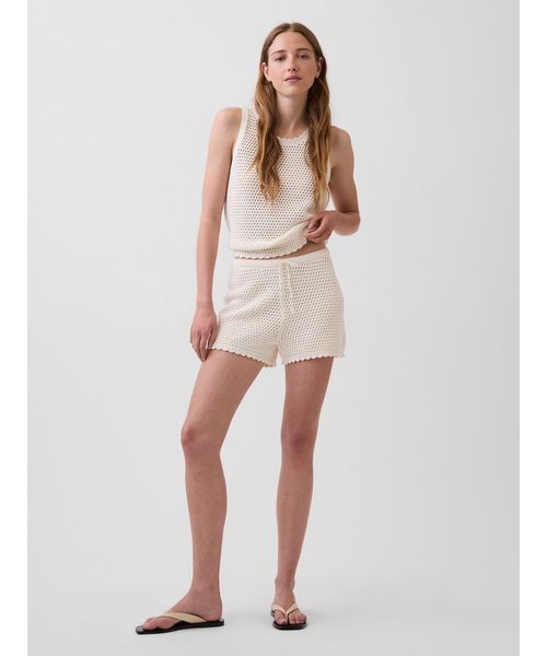GAP(ギャップ)の「コットン100% クロシェ イージーショートパンツ(その他パンツ・レディース・ブラック/アイボリー・XS/S/M/L/XXS)」の5枚目の写真