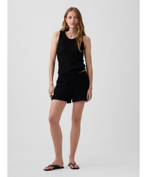 GAP(ギャップ)の「コットン100% クロシェ イージーショートパンツ(その他パンツ・レディース・ブラック/アイボリー・XS/S/M/L/XXS)」の6枚目の写真