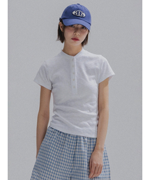 Henley Neck Cotton Tee_IVORY
