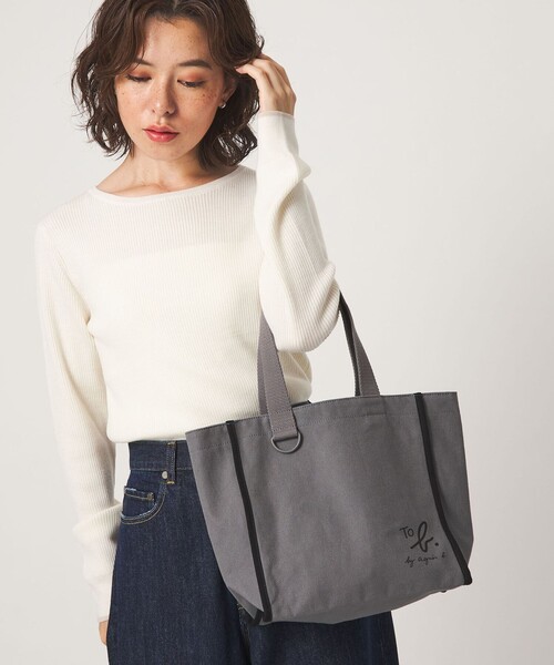 To b. by agnes b.(トゥービーバイアニエスベー)の「<To b. by agnes b.コラボ>トートバッグ(ミニ)(トートバッグ・レディース・ワインレッド/ブラック/グレー・FREE)」の3枚目の写真