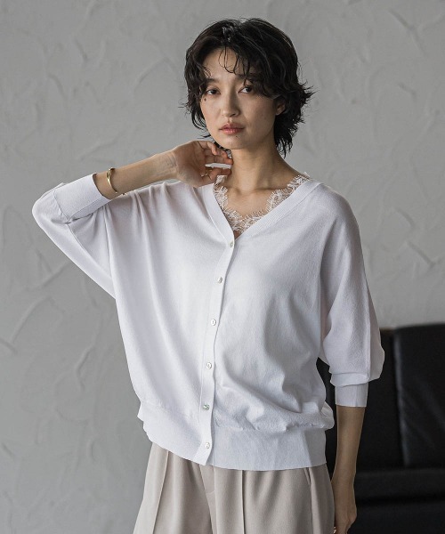 MAYSON GREY(メイソングレイ)の「2WAYレースネックニットプルオーバー(ニット/セーター・レディース・ホワイト/ブラック・M)」の10枚目の写真