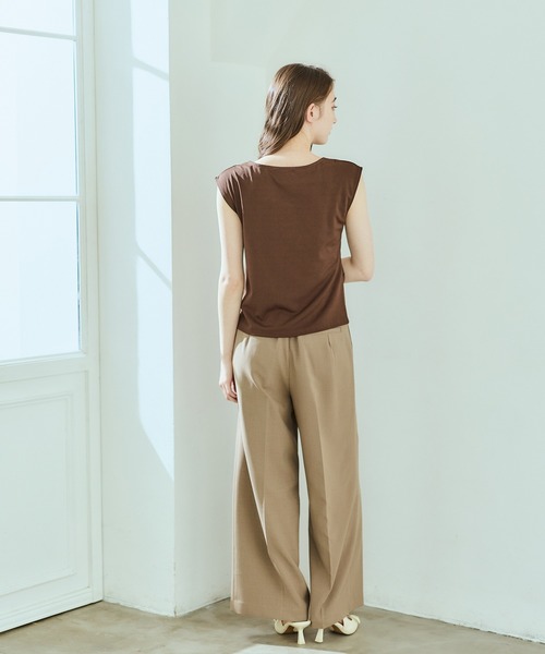 12Twelve Agenda(トゥエルブ アジェンダ)の「撥水アシメタックVネックカットソープルオーバー(Tシャツ/カットソー・レディース・ブラウン/ブラック/ピンク・M)」の13枚目の写真