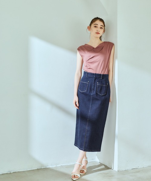 12Twelve Agenda(トゥエルブ アジェンダ)の「撥水アシメタックVネックカットソープルオーバー(Tシャツ/カットソー・レディース・ブラウン/ブラック/ピンク・M)」の18枚目の写真