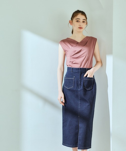 12Twelve Agenda(トゥエルブ アジェンダ)の「撥水アシメタックVネックカットソープルオーバー(Tシャツ/カットソー・レディース・ブラウン/ブラック/ピンク・M)」の16枚目の写真