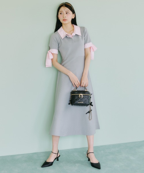 JILL by JILL STUART(ジルバイジルスチュアート)の「<RIBBONシリーズ>チェーンリボンバニティ(ショルダーバッグ・レディース・ブラック/ピンク・FREE)」の7枚目の写真
