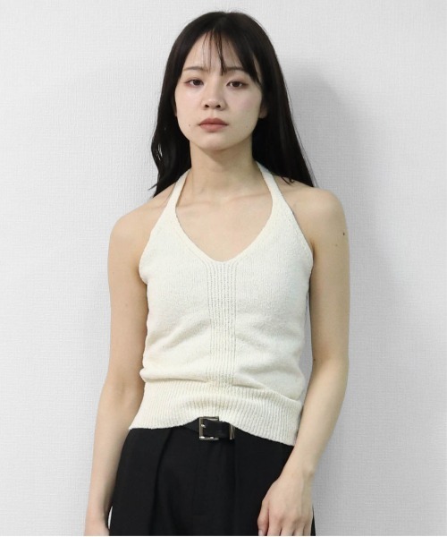ストレッチブークレ ホルターキャミ STRETCH BOUCLE HALTER CAMISOLE