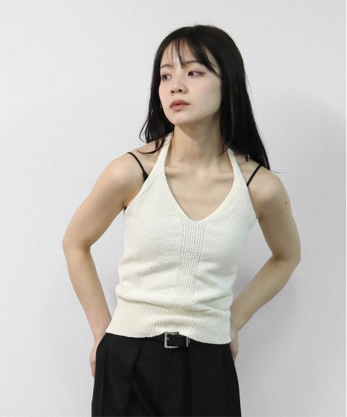 ストレッチブークレ ホルターキャミ STRETCH BOUCLE HALTER CAMISOLE