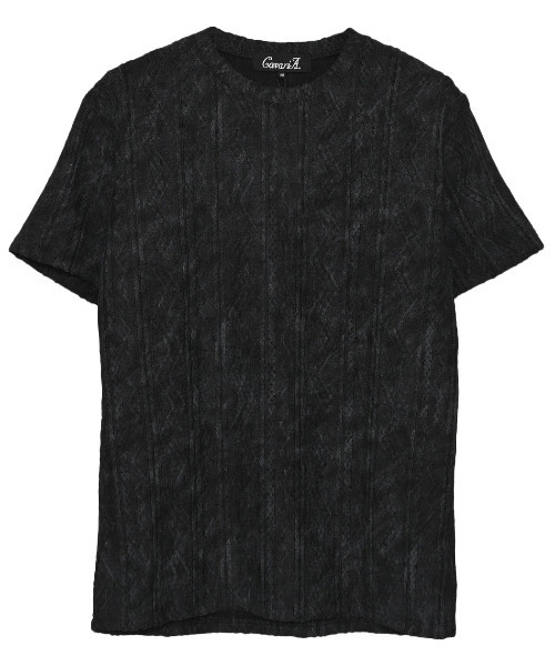 CavariA(キャバリア)の「『CavariA/キャバリア』汚し加工ジグザグケーブル半袖クルーネックTEE(Tシャツ/カットソー・メンズ・グレー/ネイビー/ブラック・L/XL/M)」の18枚目の写真