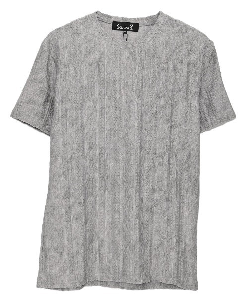 CavariA(キャバリア)の「『CavariA/キャバリア』汚し加工ジグザグケーブル半袖クルーネックTEE(Tシャツ/カットソー・メンズ・グレー/ネイビー/ブラック・L/XL/M)」の21枚目の写真