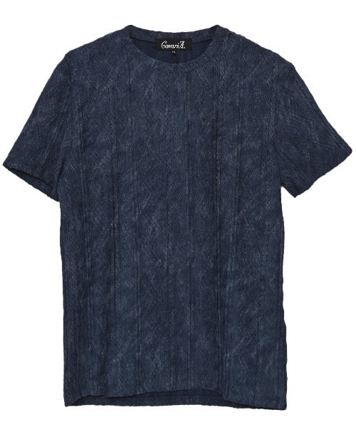 CavariA(キャバリア)の「『CavariA/キャバリア』汚し加工ジグザグケーブル半袖クルーネックTEE(Tシャツ/カットソー・メンズ・グレー/ネイビー/ブラック・L/XL/M)」の20枚目の写真