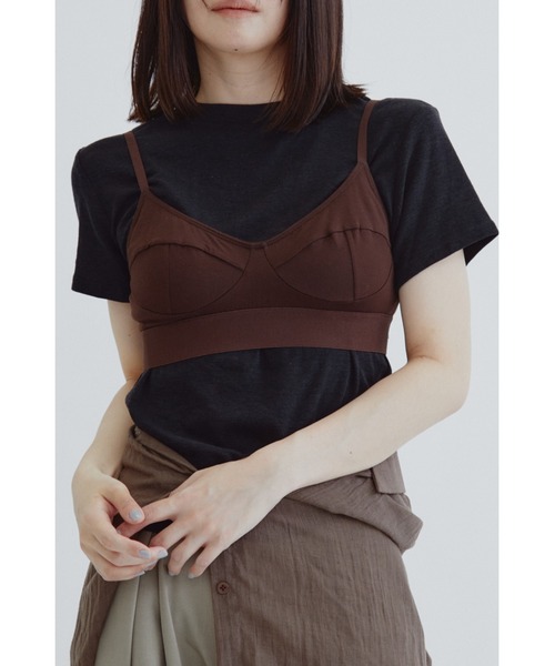 ANF.MUU(アンフムー)の「ソフトスラブジャージーTシャツ(Tシャツ/カットソー・レディース・ネイビー/イエロー/ブラック/ホワイト・FREE)」の3枚目の写真