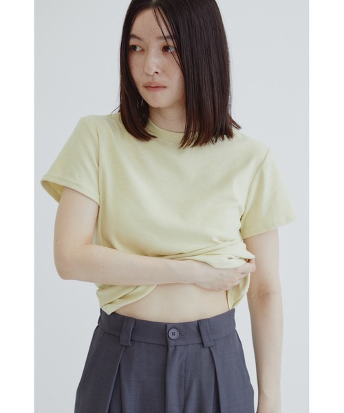 ANF.MUU(アンフムー)の「ソフトスラブジャージーTシャツ(Tシャツ/カットソー・レディース・ネイビー/イエロー/ブラック/ホワイト・FREE)」の14枚目の写真