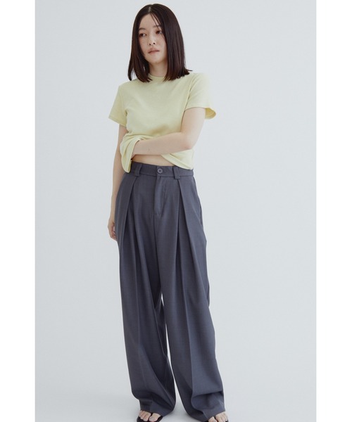 ANF.MUU(アンフムー)の「ソフトスラブジャージーTシャツ(Tシャツ/カットソー・レディース・ネイビー/イエロー/ブラック/ホワイト・FREE)」の11枚目の写真