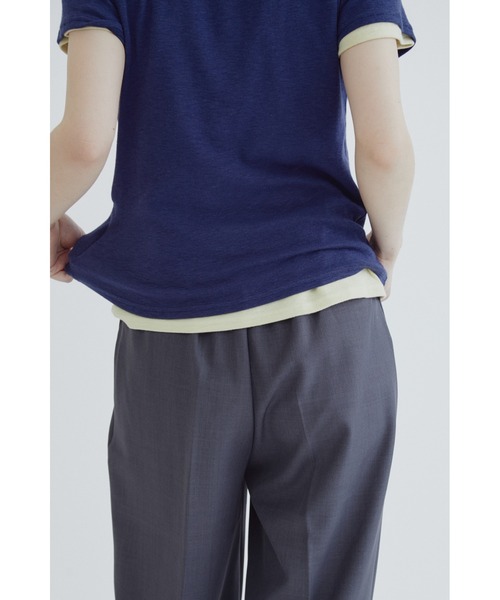ANF.MUU(アンフムー)の「ソフトスラブジャージーTシャツ(Tシャツ/カットソー・レディース・ネイビー/イエロー/ブラック/ホワイト・FREE)」の20枚目の写真