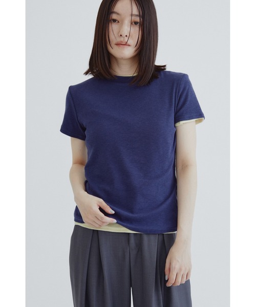 ANF.MUU(アンフムー)の「ソフトスラブジャージーTシャツ(Tシャツ/カットソー・レディース・ネイビー/イエロー/ブラック/ホワイト・FREE)」の6枚目の写真