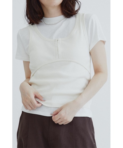 ANF.MUU(アンフムー)の「ソフトスラブジャージーTシャツ(Tシャツ/カットソー・レディース・ネイビー/イエロー/ブラック/ホワイト・FREE)」の19枚目の写真
