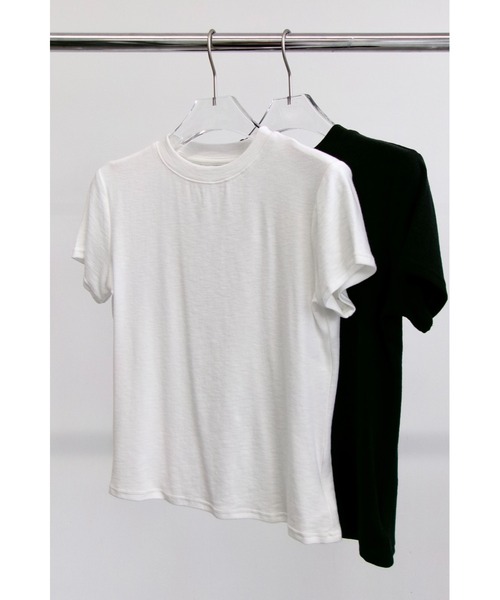 ANF.MUU(アンフムー)の「ソフトスラブジャージーTシャツ(Tシャツ/カットソー・レディース・ネイビー/イエロー/ブラック/ホワイト・FREE)」の21枚目の写真