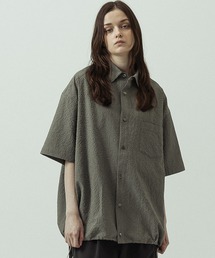 SLICK/スリック】Dot Air Seersucker Band Collar Dolmansleeve Shirt