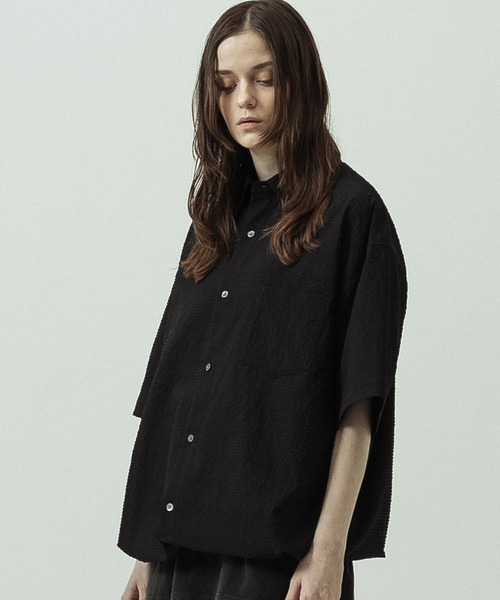 SLICK(スリック)の「【ZOZO限定】SLICK/スリック/Seersucker Gingham Check Drawstring Short Sleeve Shirt/シアサッカーギンガムチェックドローストリングショートスリーブシャツ(シャツ/ブラウス・メンズ・ライトグレー/ブラック/カーキ・1/2/3)」の6枚目の写真