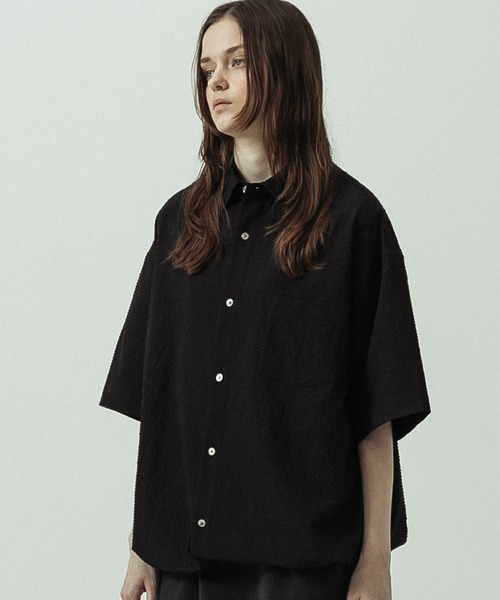SLICK(スリック)の「【ZOZO限定】SLICK/スリック/Seersucker Gingham Check Drawstring Short Sleeve Shirt/シアサッカーギンガムチェックドローストリングショートスリーブシャツ(シャツ/ブラウス・メンズ・ライトグレー/ブラック/カーキ・1/2/3)」の7枚目の写真