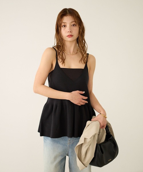 BAYFLOW(ベイフロー)の「ペプラムニットキャミ(ニット/セーター・レディース・インディゴブルー/ヘザーグレー/ブラック・FREE)」の12枚目の写真