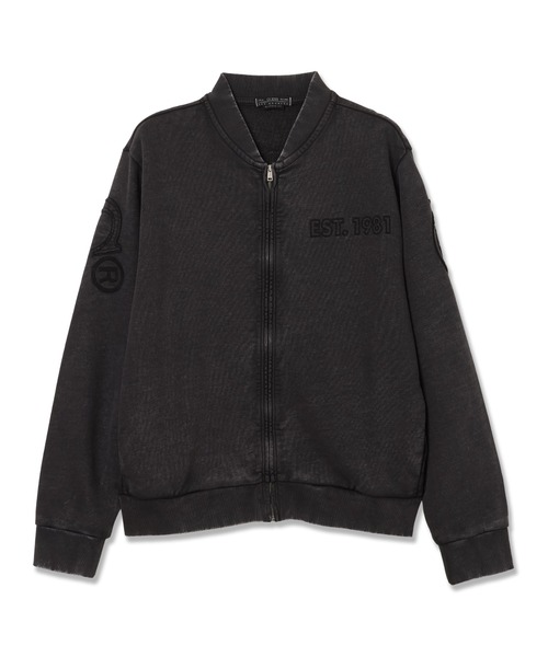 Guess(ゲス)の「HIGH Neck Washed Patch Top スウェット ジップアップ アウター(スウェット・メンズ・ブラウン/ブラック・SMALL/MEDIUM/X-LARGE/LARGE)」の1枚目の写真