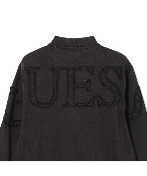Guess(ゲス)の「HIGH Neck Washed Patch Top スウェット ジップアップ アウター(スウェット・メンズ・ブラウン/ブラック・SMALL/MEDIUM/X-LARGE/LARGE)」の9枚目の写真