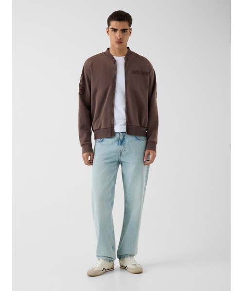 Guess(ゲス)の「HIGH Neck Washed Patch Top スウェット ジップアップ アウター(スウェット・メンズ・ブラウン/ブラック・SMALL/MEDIUM/X-LARGE/LARGE)」の7枚目の写真