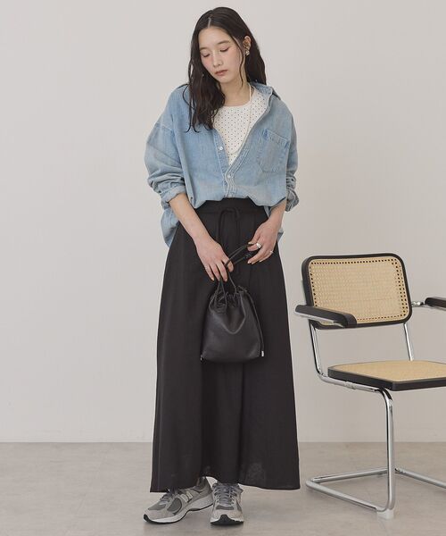 AMERICAN HOLIC(アメリカンホリック)の「【マルチ機能】ラップ風セミフレアスカート(スカート・レディース・キャメル/ブラック・L/M)」の17枚目の写真
