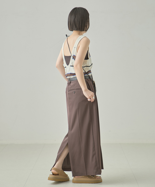 journal standard L'essage(ジャーナルスタンダードレサージュ)の「TanC TOKYO/タンクトウキョウ PIQUE BORDER TANK ROMPERS ロンパース(タンクトップ・レディース・アイボリー・FREE)」の8枚目の写真