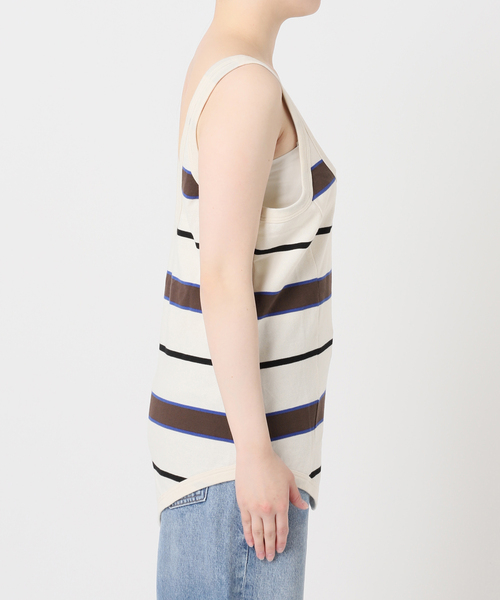 journal standard L'essage(ジャーナルスタンダードレサージュ)の「TanC TOKYO/タンクトウキョウ PIQUE BORDER TANK ROMPERS ロンパース(タンクトップ・レディース・アイボリー・FREE)」の12枚目の写真