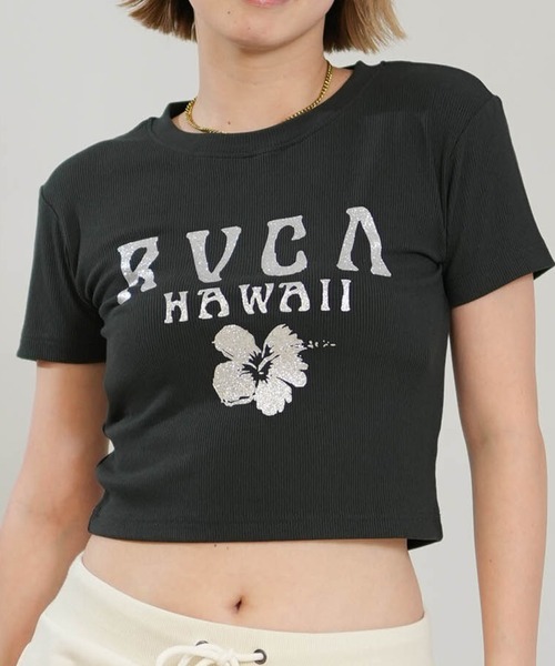 RVCA(ルーカ)の「RVCA/ルーカ 半袖 Tシャツ BG04C216(Tシャツ/カットソー・レディース・ホワイト/ライトピンク/ブラック・M/S)」の3枚目の写真