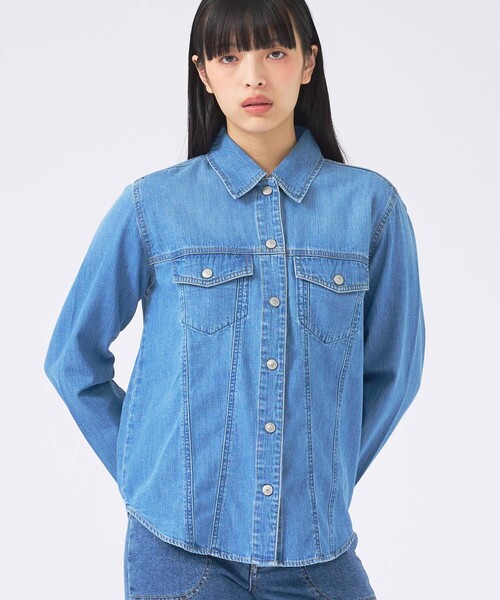 SOMETHING(サムシング)の「【SOMETHING/サムシング】G-SHIRT/デニムシャツ/デニム【WEB限定】(シャツ/ブラウス・レディース・インディゴブルー・フリー)」の1枚目の写真