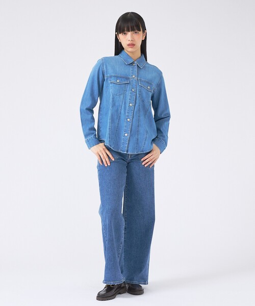 SOMETHING(サムシング)の「【SOMETHING/サムシング】G-SHIRT/デニムシャツ/デニム【WEB限定】(シャツ/ブラウス・レディース・インディゴブルー・フリー)」の2枚目の写真