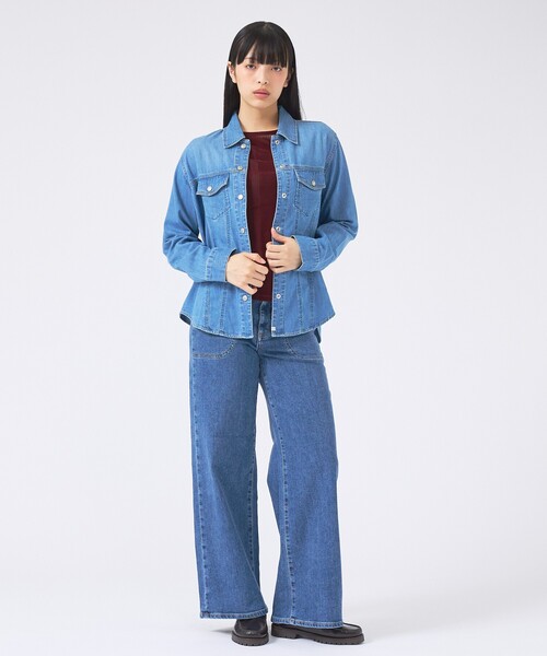 SOMETHING(サムシング)の「【SOMETHING/サムシング】G-SHIRT/デニムシャツ/デニム【WEB限定】(シャツ/ブラウス・レディース・インディゴブルー・フリー)」の4枚目の写真