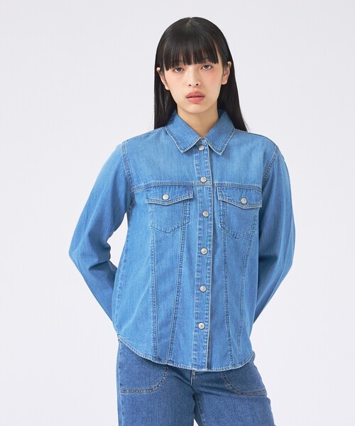SOMETHING(サムシング)の「【SOMETHING/サムシング】G-SHIRT/デニムシャツ/デニム【WEB限定】(シャツ/ブラウス・レディース・インディゴブルー・フリー)」の7枚目の写真