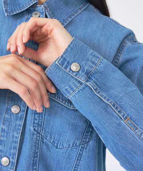 SOMETHING(サムシング)の「【SOMETHING/サムシング】G-SHIRT/デニムシャツ/デニム【WEB限定】(シャツ/ブラウス・レディース・インディゴブルー・フリー)」の15枚目の写真