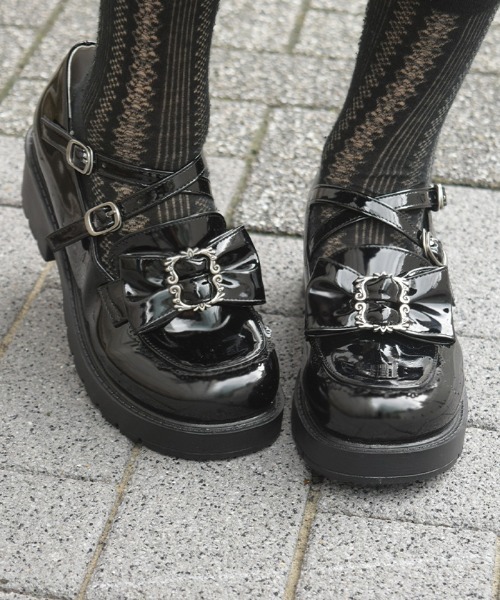 axes femme(アクシーズファム)の「バックルリボンローファー(パンプス・レディース・ブラック/ブラウン/レッド・MEDIUM/LARGE)」の1枚目の写真