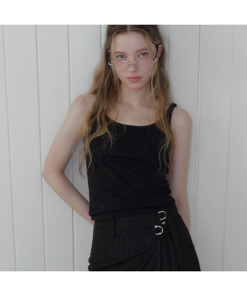 TWEE(トゥウィー)の「ルディル ベーシックスリーブレス(Tシャツ/カットソー・レディース・アイボリー/ブラック/ライトグレー・FREE)」の2枚目の写真