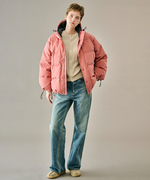 DANTON(ダントン)の「DANTON | ポリエステルタッサー ダウンフードジャケット WOMEN(ダウンジャケット/コート・レディース・ブラック/ピンク・S)」の7枚目の写真